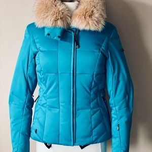 SPYDER Ladies SKI JACKET w/real fox fur collar. Size 6